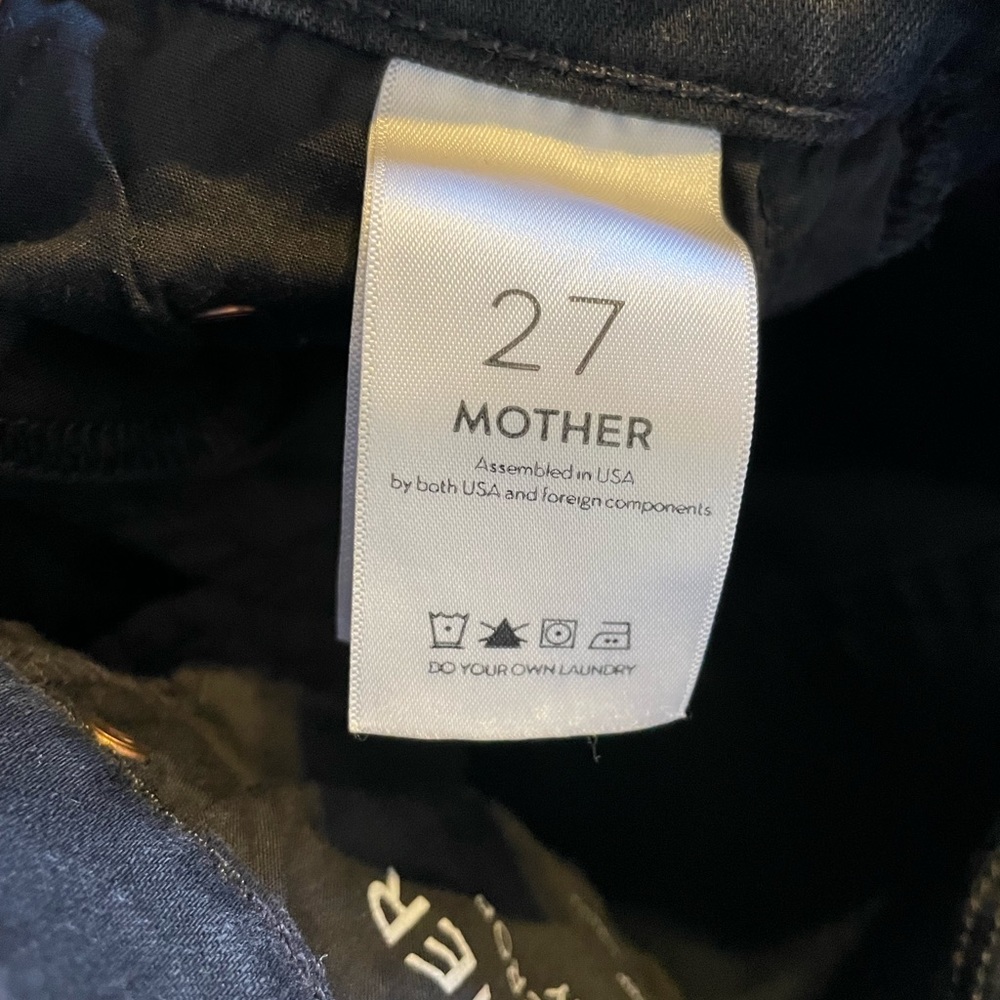 MOTHER The Insider Crop Step Fray Jeans in Guilty Racer Black - Picture 5 of 9